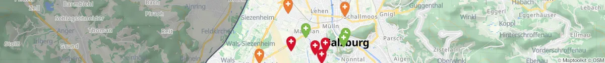Kartenansicht für Apotheken-Notdienste in der Nähe von Maxglan (Salzburg (Stadt), Salzburg)